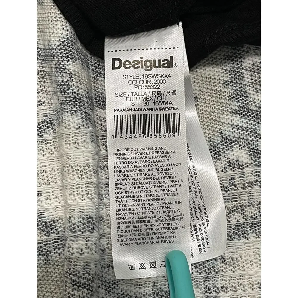 Desigual Jamil Geometric Short Sleeve‎ Cardigan Tank Top Combo Small Black Red - Picture 7 of 14